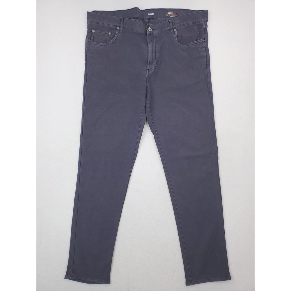 Faherty Terry Pants Mens 38x34 Blue Slim Straight Stretch Chino Dark Wash
